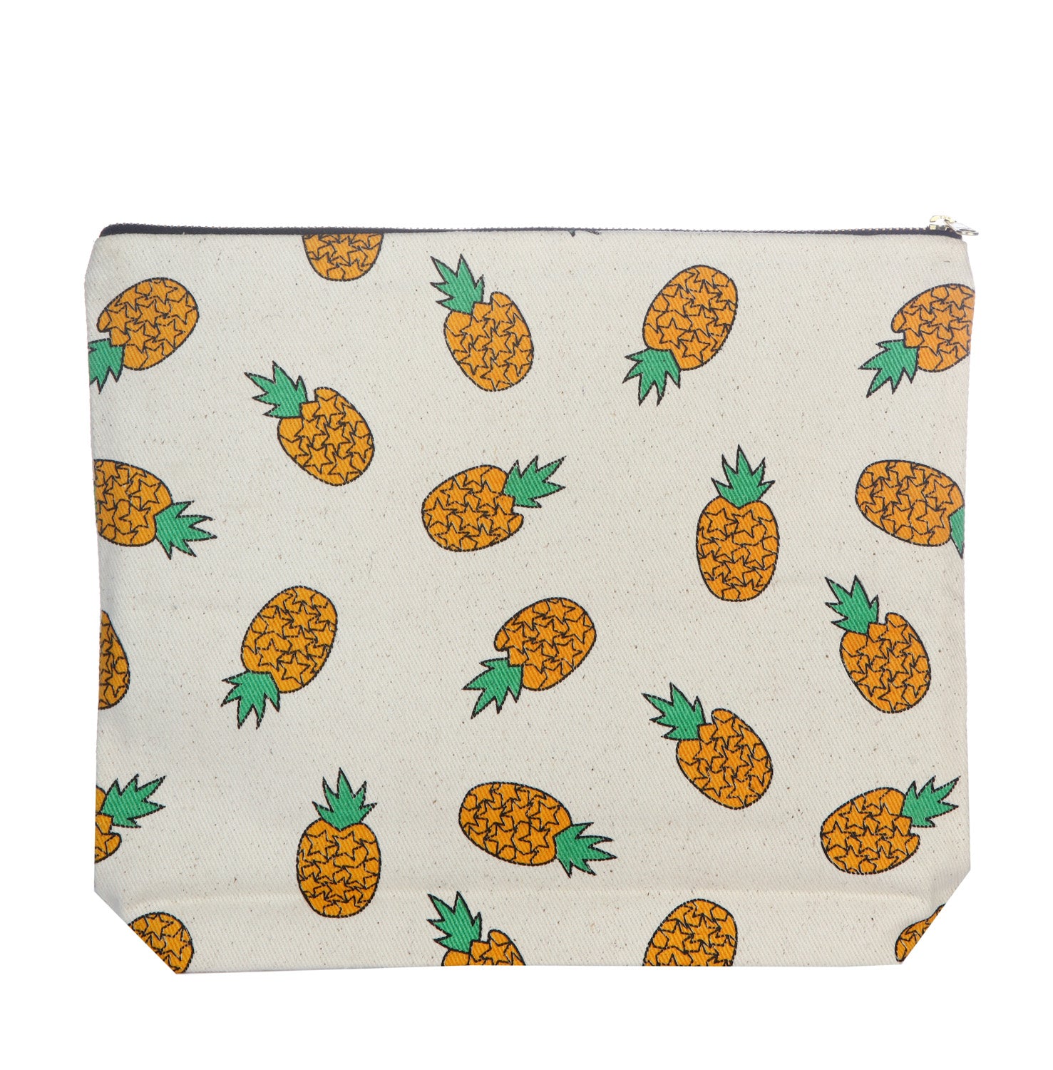 Canvas Pineapple Print Pouch
