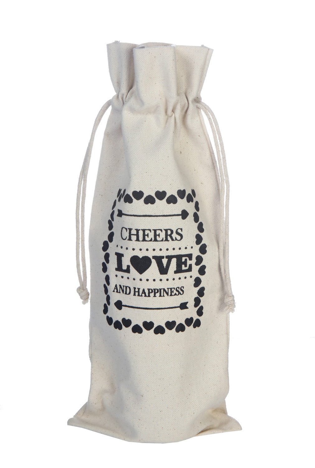 Canvas Wine Bag Cheers Love and Happiness
