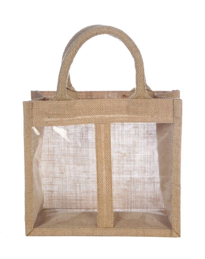 JUTE SHOPPING BAG Transparent Window