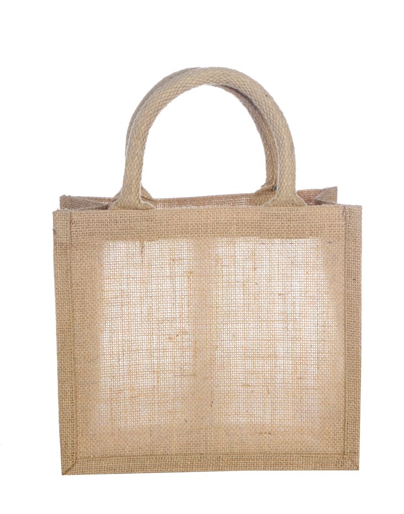 JUTE SHOPPING BAG Transparent Window