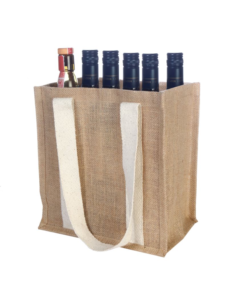 JUTE WINE  BAG 6-Bottle
