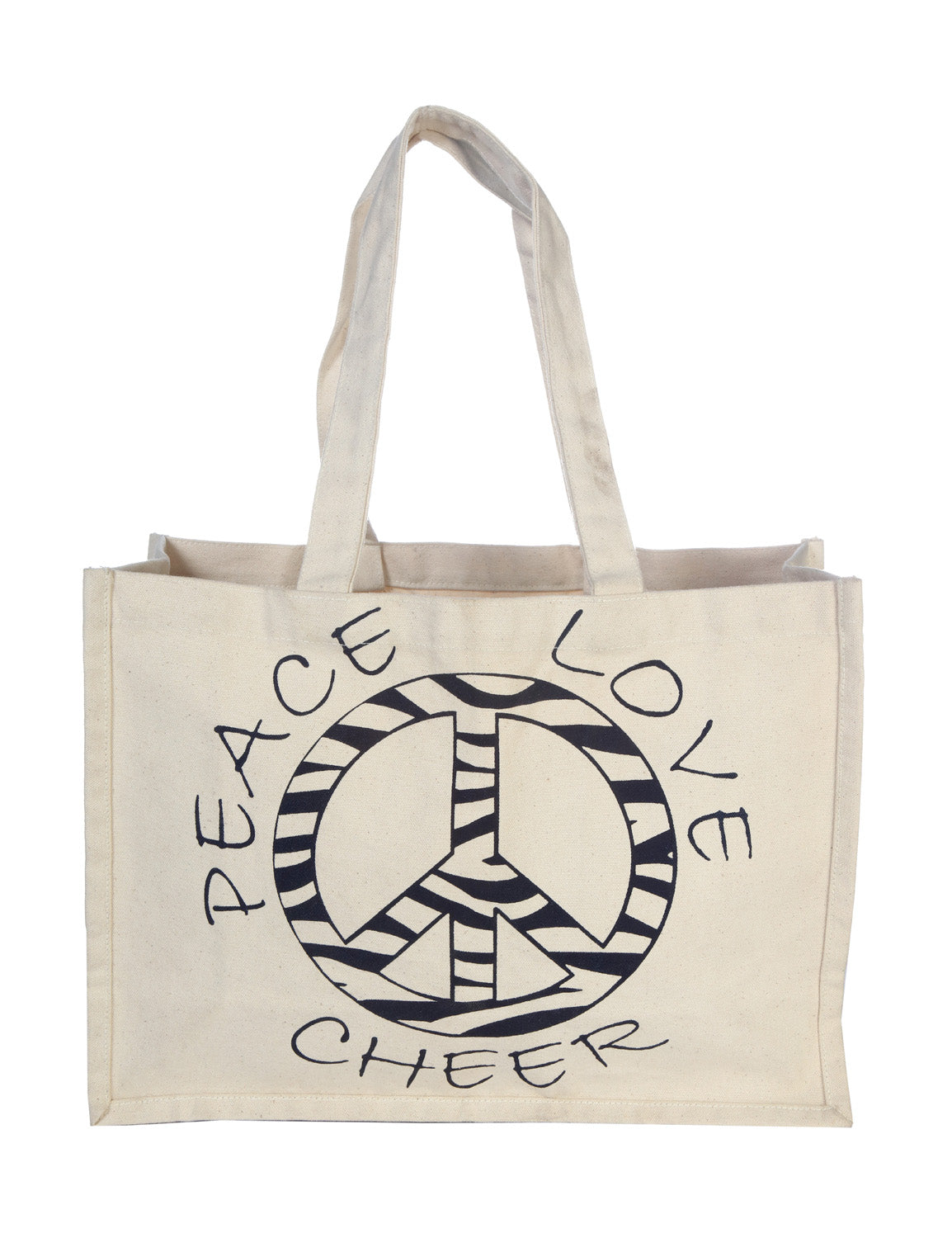 Peace Love Cheer Canvas Tote Bag