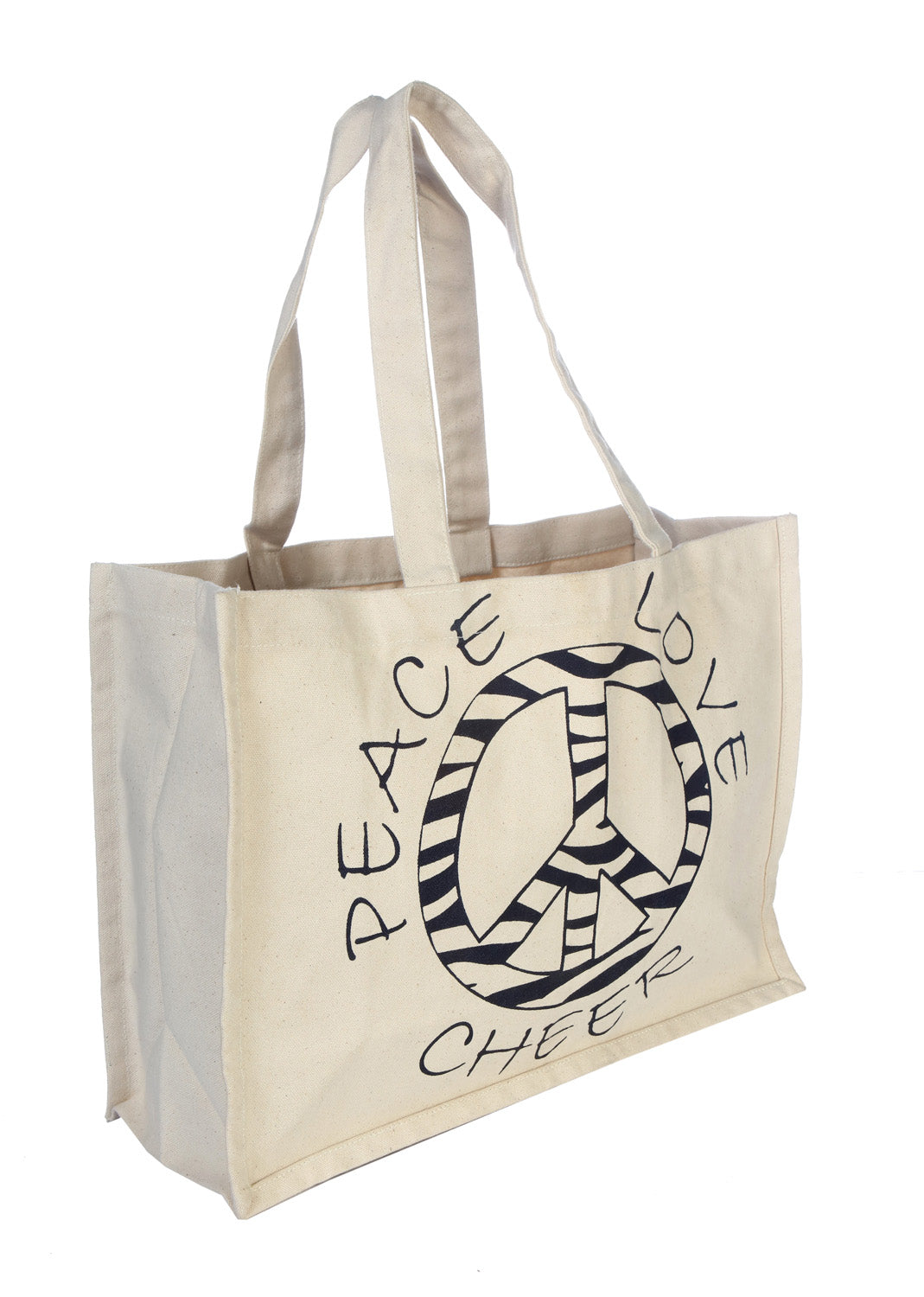 Peace Love Cheer Canvas Tote Bag