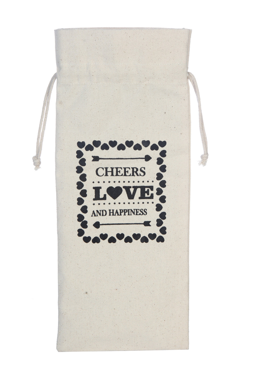 Canvas Wine Bag Cheers Love and Happiness