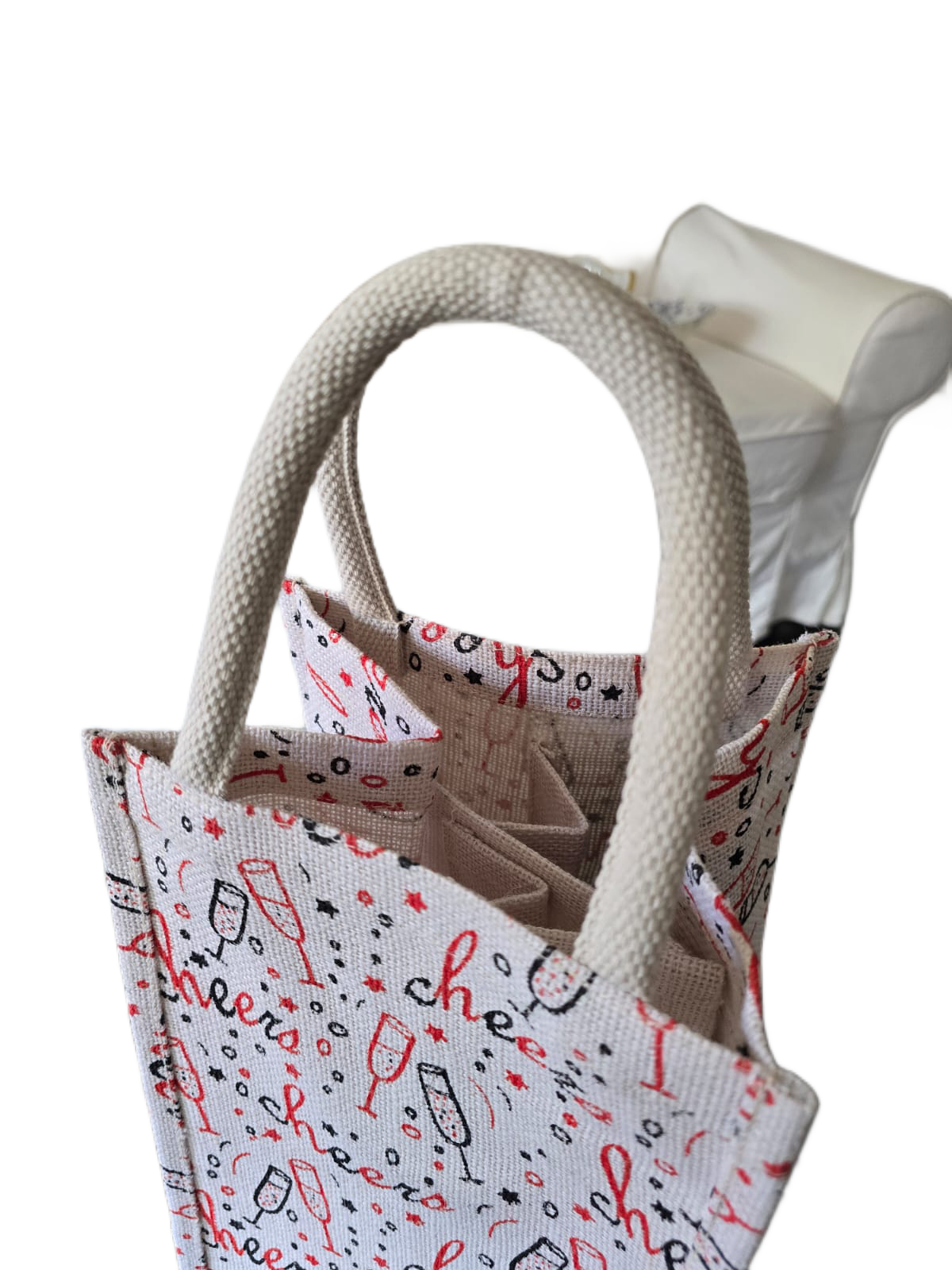 JUTE WINE  BAG  Cheers